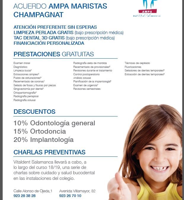 Acuerdo entre el AMPA Maristas Champagnat y Vitaldent